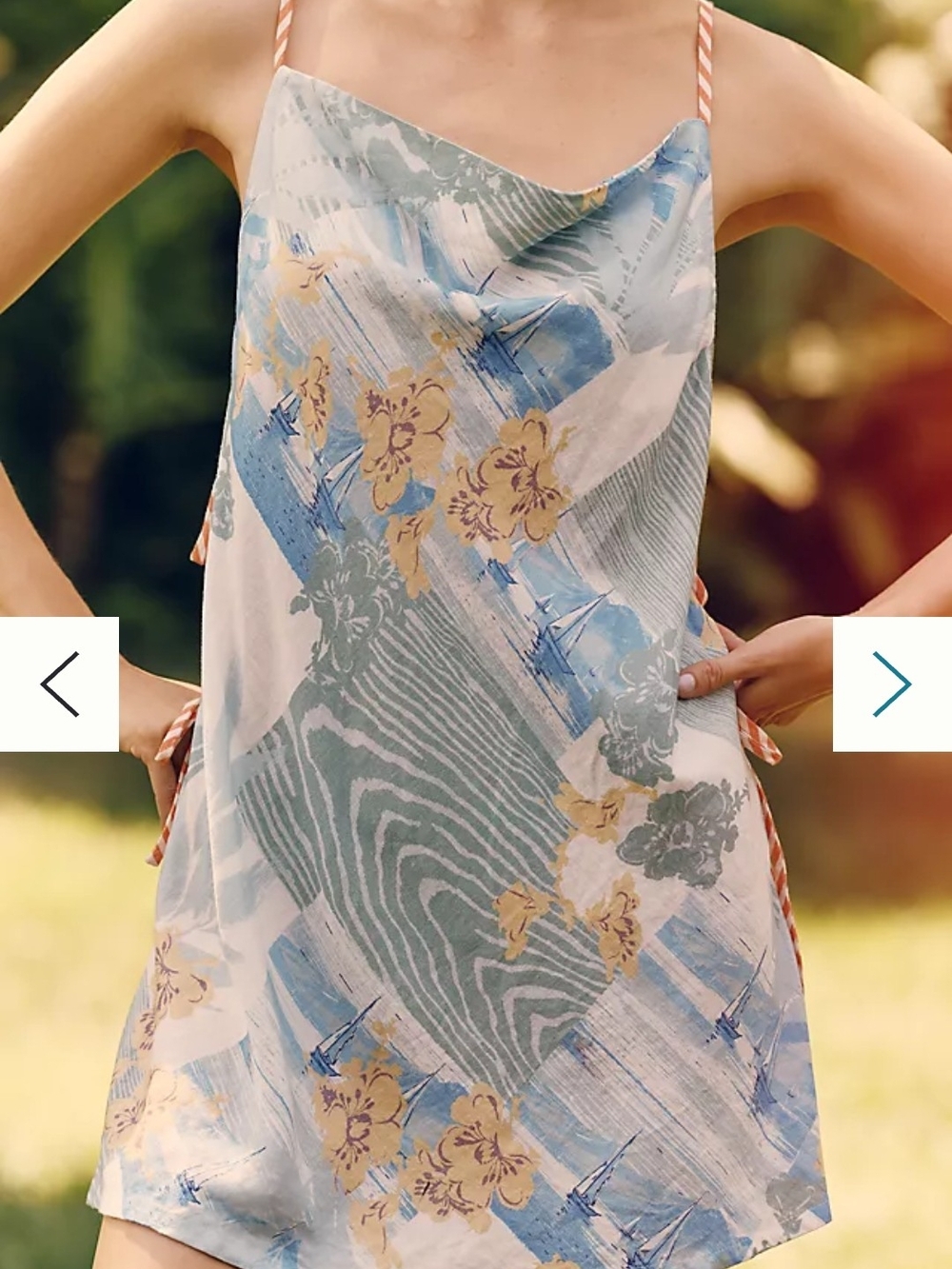 Light Blue Floral Slip Dress